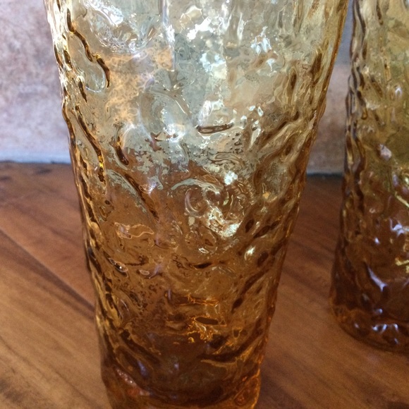 Vintage Anchor Hocking Milano Lido Honey Gold Tumblers Set of 3 MCM - Picture 2 of 4